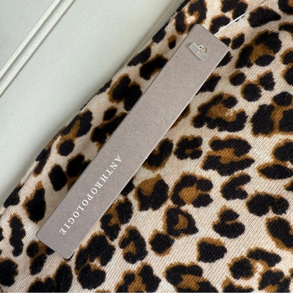 Anthropologie Velvet Size S Jolene Leopard Puff-Sleeved Mini Dress NEW! - Picture 6 of 7